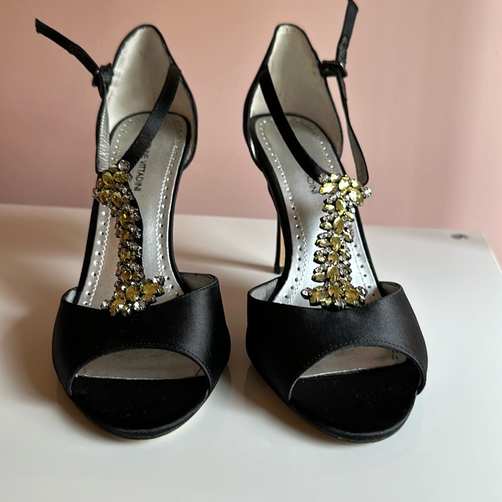Black open heels